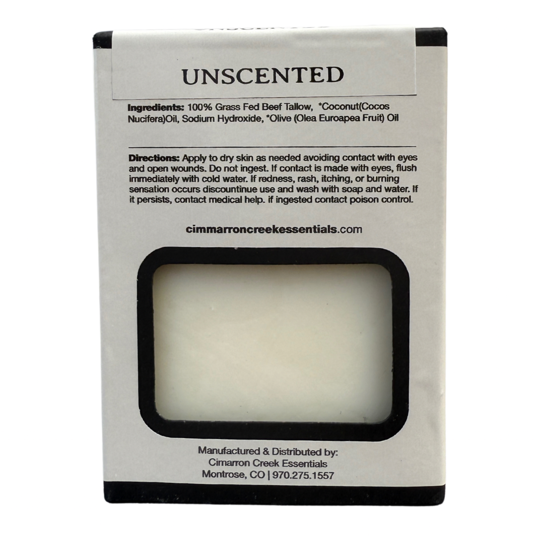 Unscented Grass-Fed Beef Tallow Soap